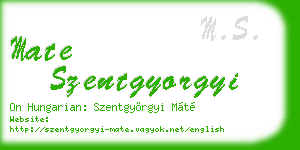 mate szentgyorgyi business card