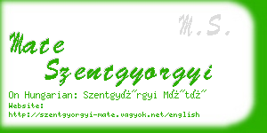 mate szentgyorgyi business card